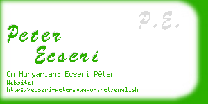 peter ecseri business card
