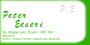 peter ecseri business card